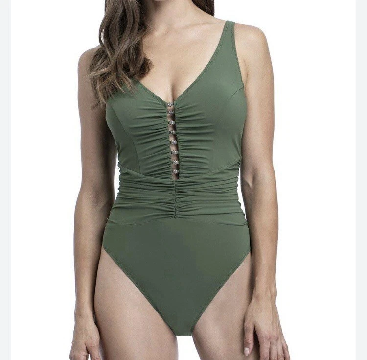 Купальник цельный гофрированный Gottex Profile зеленый размер 10 - Изображение 3 из 4