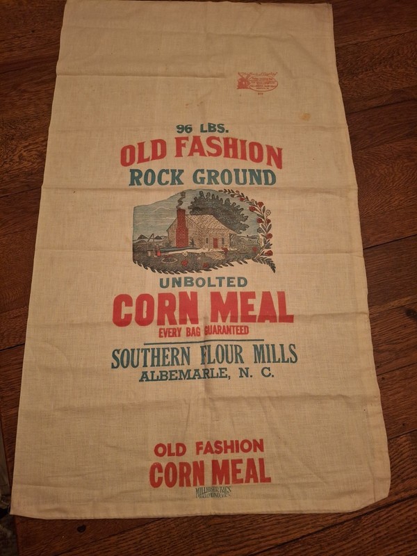 Vtg Southern Flour  Mills Albemarle Corn Meal Sack