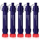 5 Pack Personal Water Filter Straw Survival Water Filtration Purifier,Emergency