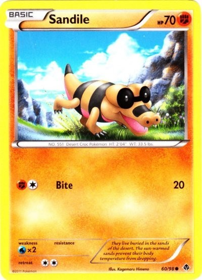 x4 Sandile - 60/98 - Common Pokemon BW2 Emerging Powers M/NM