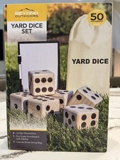 Beyond Outdoors Jumbo Giant Wooden Yard Dice Lawn Set Game 3.5x3.5 inch with Bag