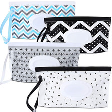 4 Pack Baby Wipe Dispenser, Portable Refillable Wipe Holder, Baby Wipes Containe