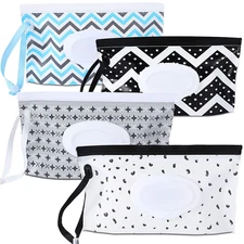 4 Pack Baby Wipe Dispenser, Portable Refillable Wipe Holder, Baby Wipes Containe