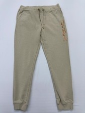 U.S. Polo Assn Boys Light Olive Sweatpants Size L Fleece Drawstring