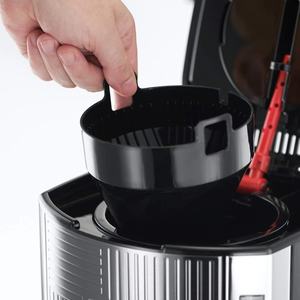 RUSSELL HOBBS Kaffeemaschine Geo Steel 25270-56 Digital Glaskanne Timer 12Tassen - Bild 3 von 4