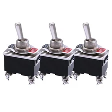 mxuteuk 3pcs Heavy Duty Rocker Toggle Switch 15A 250V DPST ON/Off 4 Terminal... 