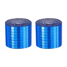 3840 Pcs 5 x 5 mm Square Glass Self-Adhesive Mirror Mosaic Tiles, Blue