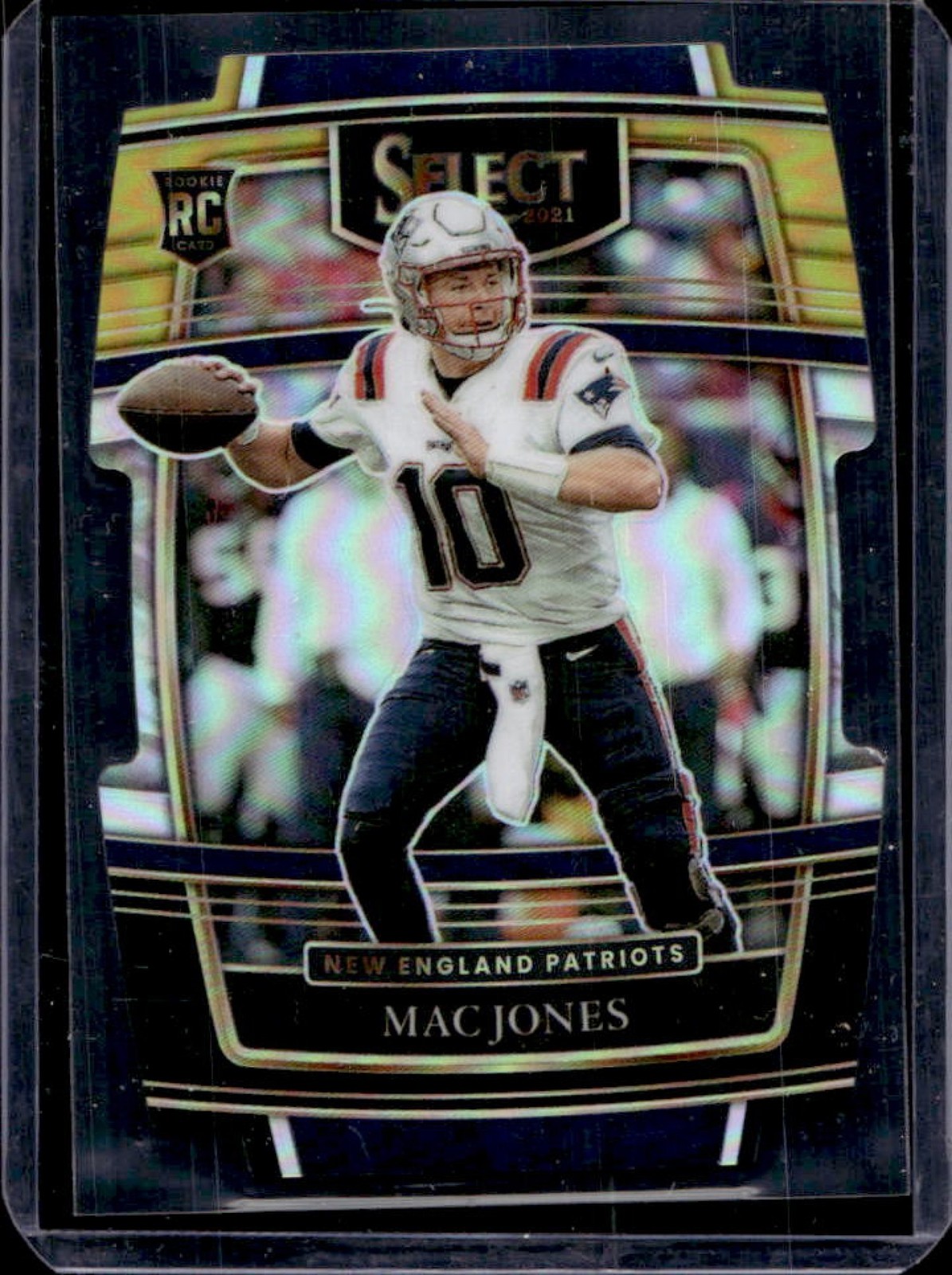 2021 Select Mac Jones RC Black and Gold Prizm Die Cut Concourse #51 Patriots