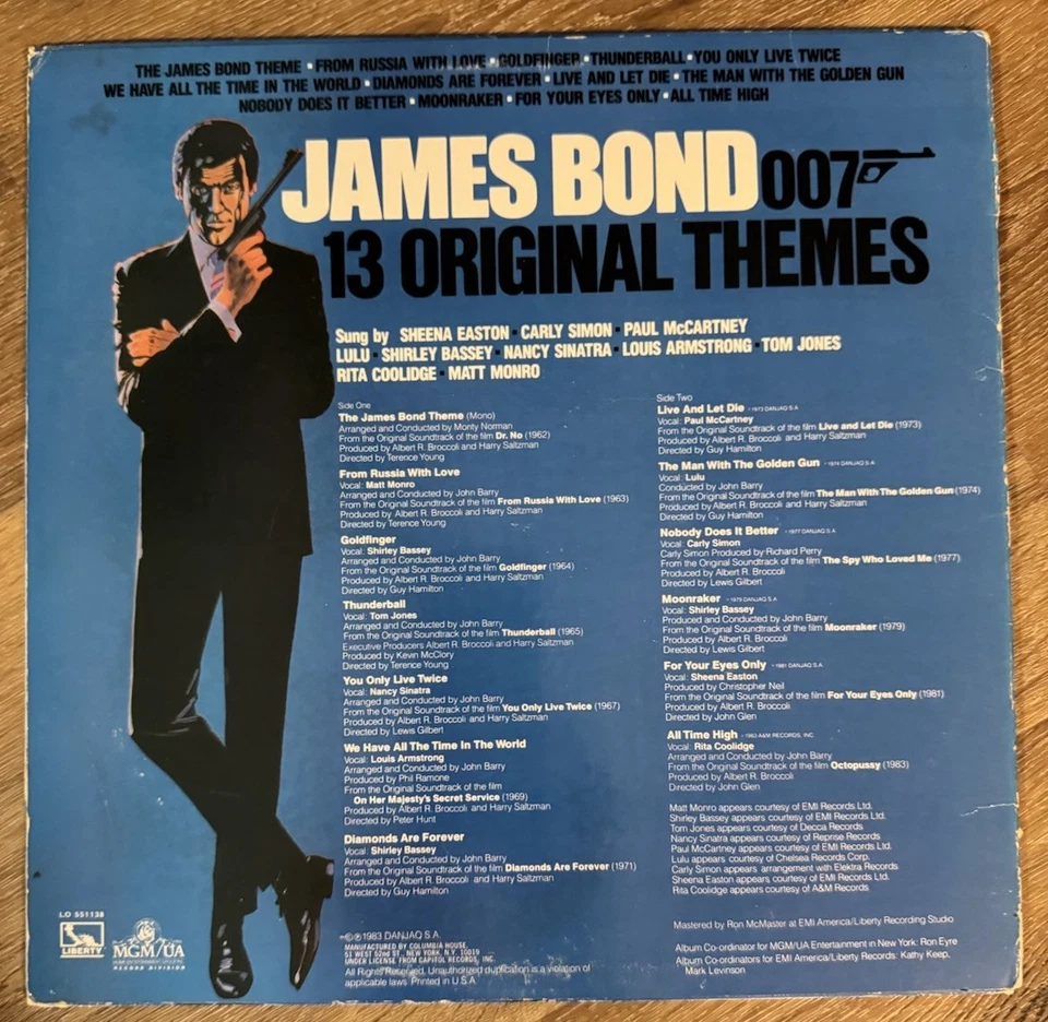 James Bond 13 Original Themes Vinyl Paul McCartney Louis Armstrong Carly Simon - Image 2 of 4