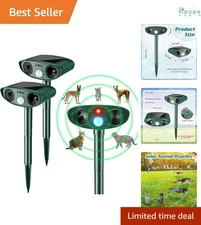 Ultrasonic Animal Repellent Outdoor Solar Powered Deterrent for Yard Garden