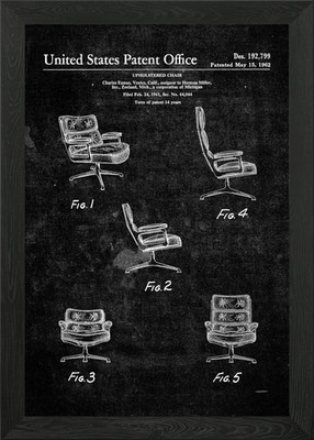 Eames Uphostered Chair Framed Wall Art Poster Canvas Print Picture