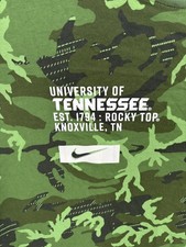 Nike Tee University of Tennessee Rocky Top Green Camo Long Sleeve Shirt, XL