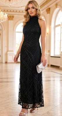 Hunza Kleid Gr. 36 S schwarz Vintage 90s Runway Style Bodycon Mesh