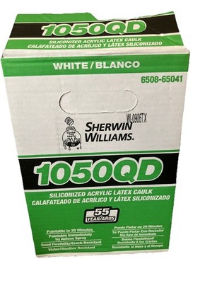 Sherwin-Williams 1050 QD Quick Dry Siliconized Acrylic Latex Caulk Box 12 Tubes