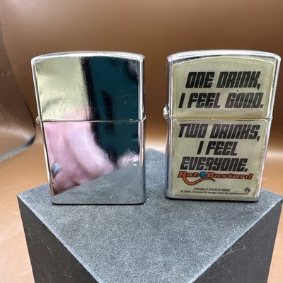 KALAN   One Drink, I Feel Good  Silvertone Cigarette Lighter Plus 2nd Kalan