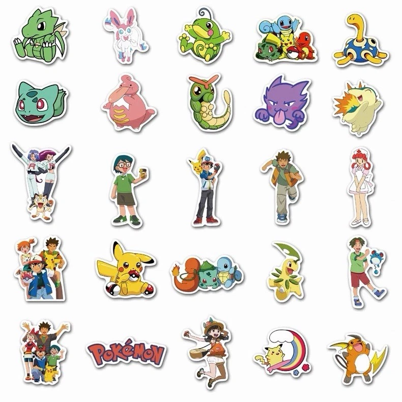 UK100 Cartoon Pokemon Stickers Bomb Graffiti Decal Pack Laptop Car Luggage Skate - Image 4 of 4