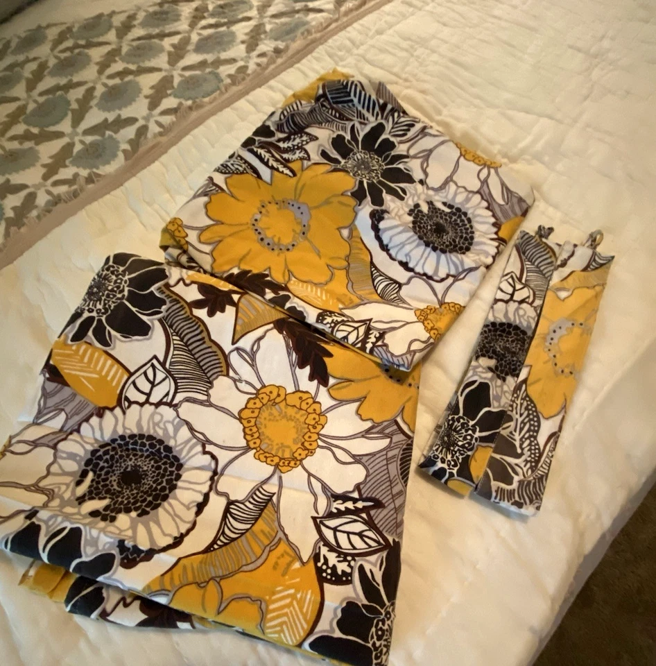 PANELES CORTINA ALGODÓN GIRASOL DORADO BOHO ARTÍSTICO MERCADO MUNDIAL 48" X 82" CANTIDAD ~ 2 Foto 2 de 4