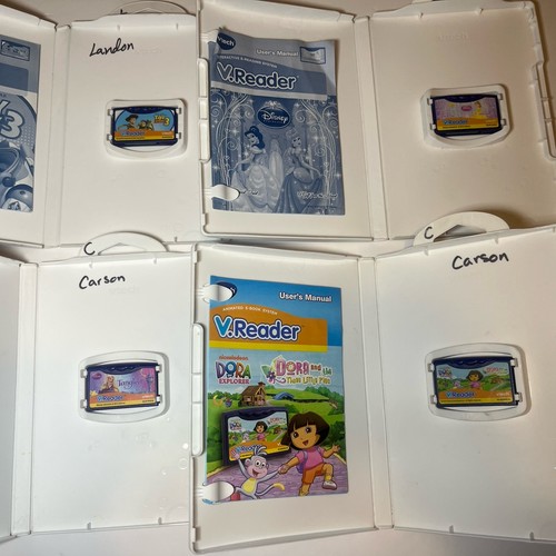 Vtech V.Reader Interactive eReading System Games Lot of 4 ToyStory 3 Dora Disney - Picture 2 of 3
