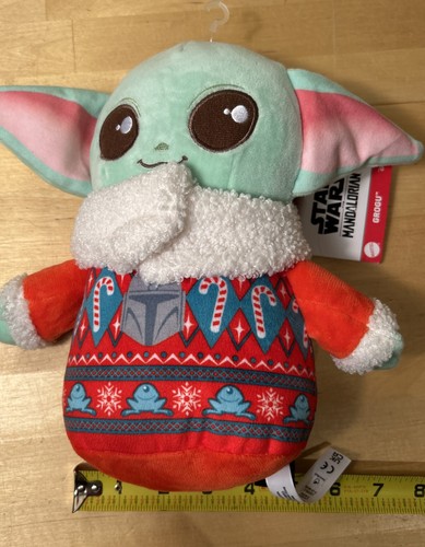 Disney Star Wars Navidad BEBÉ YODA GROGU 9" PELUCHE con Suéter Feo de Vacaciones Nuevo con Etiquetas - Imagen 13 de 13