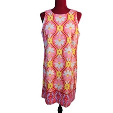 London Times Retro Shift Dress Sz 1260s Psychedelic Floral Sheath Dress HG4515