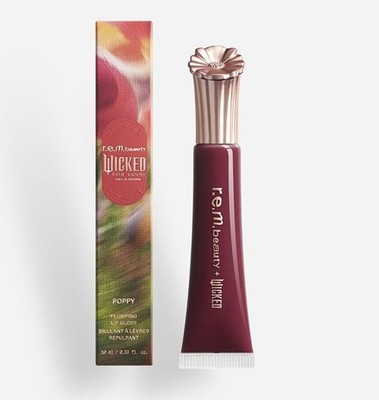 r.e.m. beauty x Wicked: For Good Poppy Plumping Lip Gloss Plum Petals BNIB