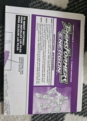 Transformers Energon Shockblast Instruction Booklet Only Mint 2004