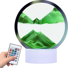 Moving Sand Art Picture Round Glass 3D Deep Sea Sandscape in Motion Display F...