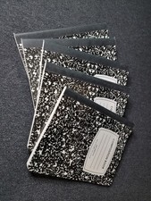 5 Pack Of Black Marble Composition Notebooks