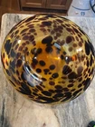Large Italian Murano Style MCM Tortoise Art Glass Shallow Dish 1970s -14"