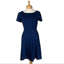 Tahari Stripped Fit and Flare Dress Navy Size 4