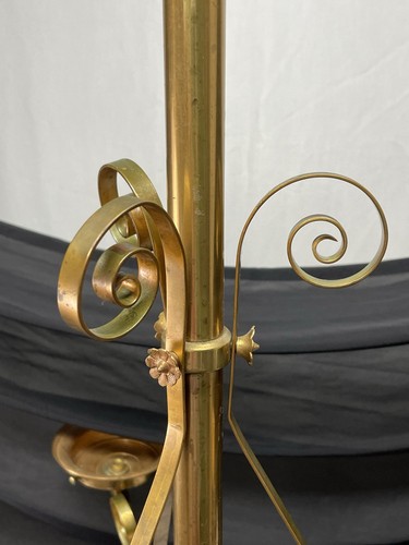 Antique Victorian Eastlake Oil Kerosene Hanging 3 Lamp Chandelier Brass Copper - Picture 16 of 24
