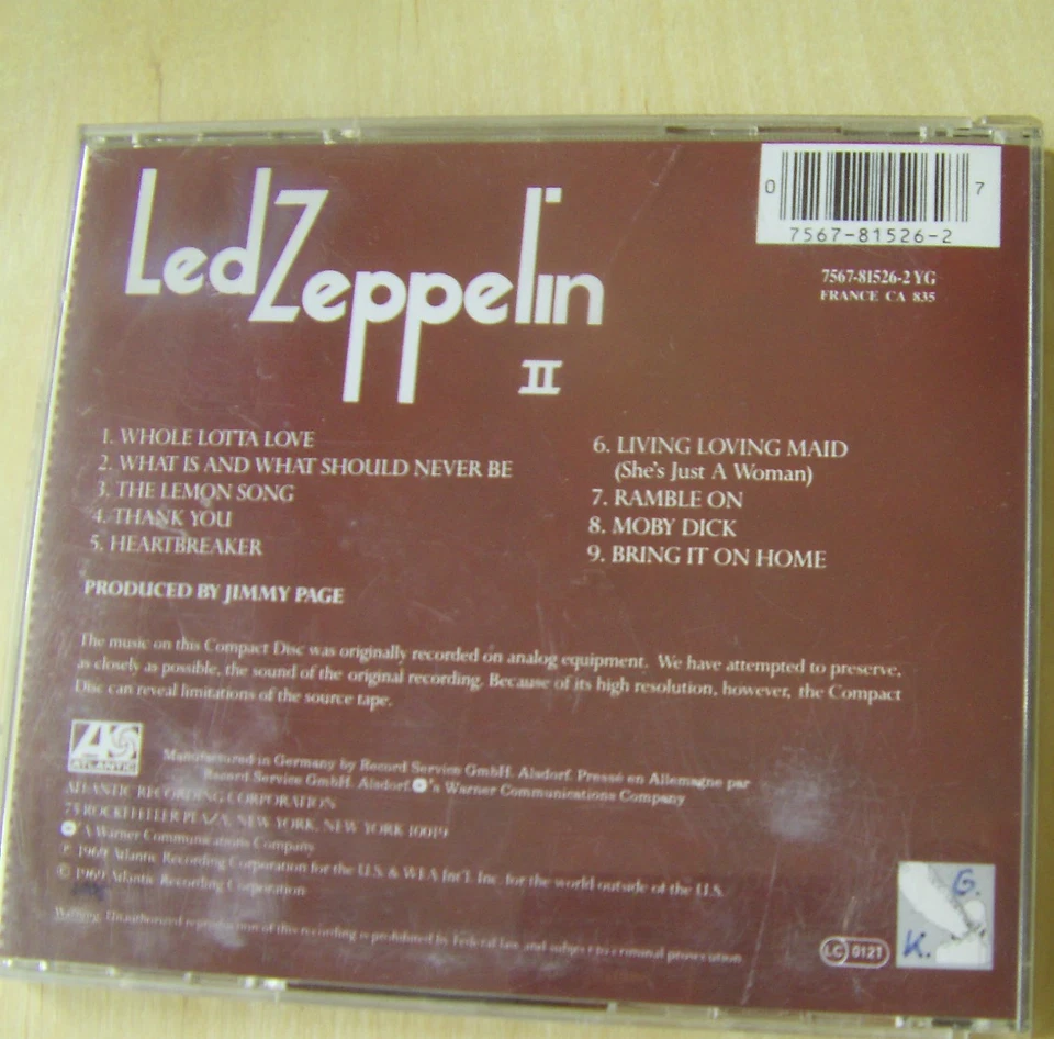 LED ZEPPELIN - II CD Progressiver Rock NEUwertig RARE - Bild 3 von 3