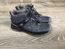 Keen Kids Targhee Mid Waterproof Hiking Boots Youth Sz 5 Steel Grey