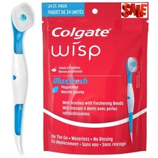 Colgate Max Fresh Wisp Disposable Mini Adult Manual Travel Toothbrushes, Pepperm