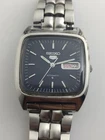 RARE Seiko 5 Deep Black Dial TV Screen Square Automatic Vintage Watch 6309 Japan