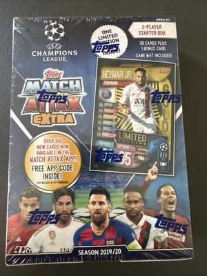 2019-20 Topps Match Attax EXTRA UEFA Champions League Factory Sealed Hanger Box