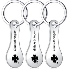 Pack of 3 Shopping Chip Key Chains Removable Shopping Trolley Token Lucky Cha...