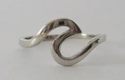 Vintage Sterling Silver Wave Ring 925 Size 8