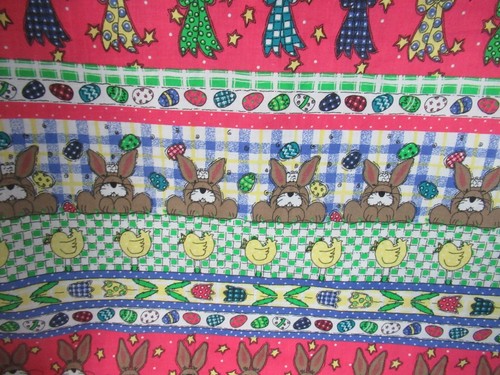The Whole Country Caboodle Easter Blessings Bunny Chick Eggs Stripe Cotton 1YD - Picture 9 of 10