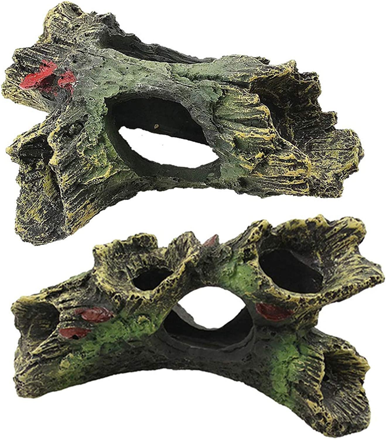 2 PCS Decaying Trunk Aquarium Betta Fish Ornament Driftwood Resin Crafts Ornamen