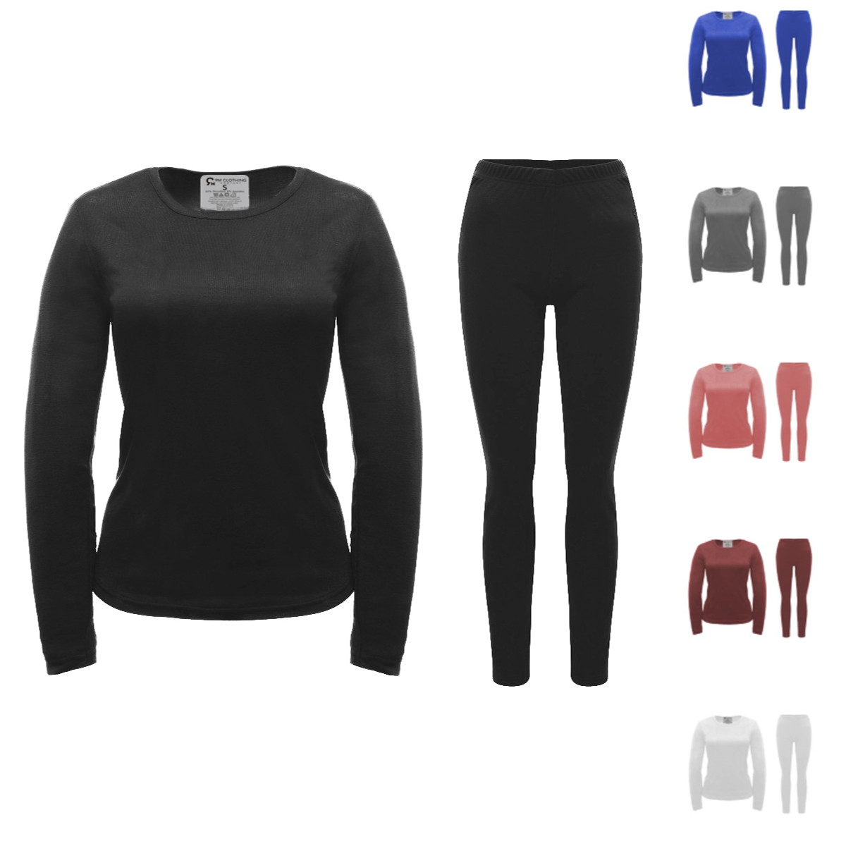 Women's Ultra Soft Fleece Lined Thermal Top & Bottom Base Layer Underwear Set International