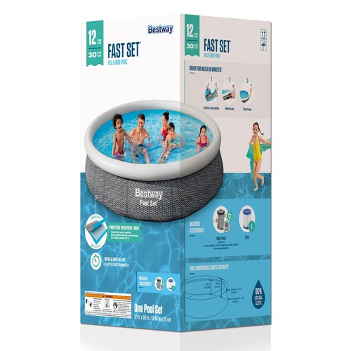 Bestway Fast Set Inflatable Above Ground Swimming Pool w/ Filter Pump - Picture 36 of 38