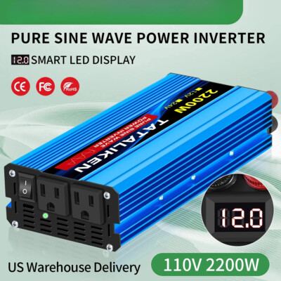 LOT 12/24V To 110V AC Pure Sine Power Inverter 1600W~10000W Power 60HZ Converter