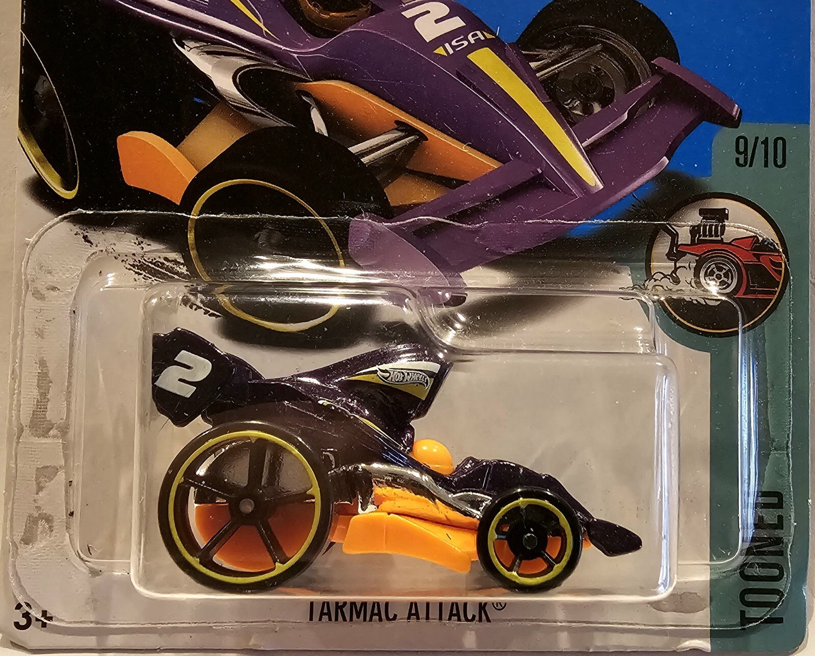 Hot Wheels TARMAC ATTACK #125 Black & Orange Tooned✰2017 L40