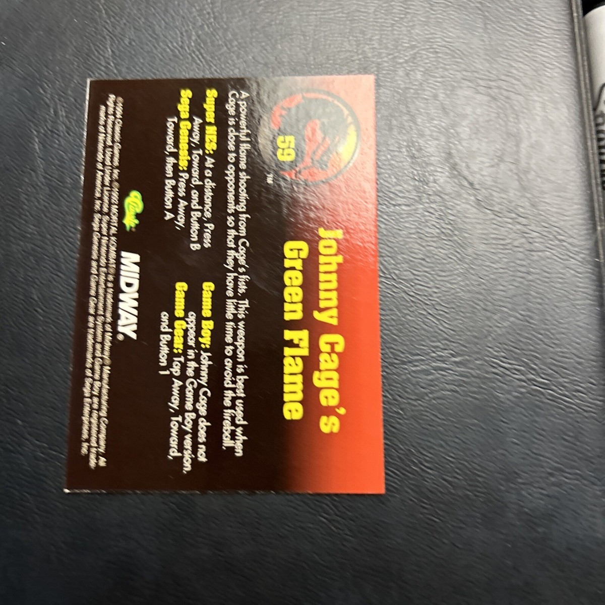 Cqq Mortal Kombat 1994 Classic #59 Johnny Cage Green Flame Midway