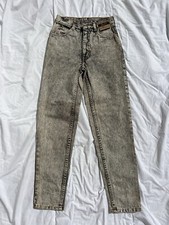 Vintage Old Stock Jordache Jeans Girls Preteen Juniors Sz 8 Gray Black Acid Wash
