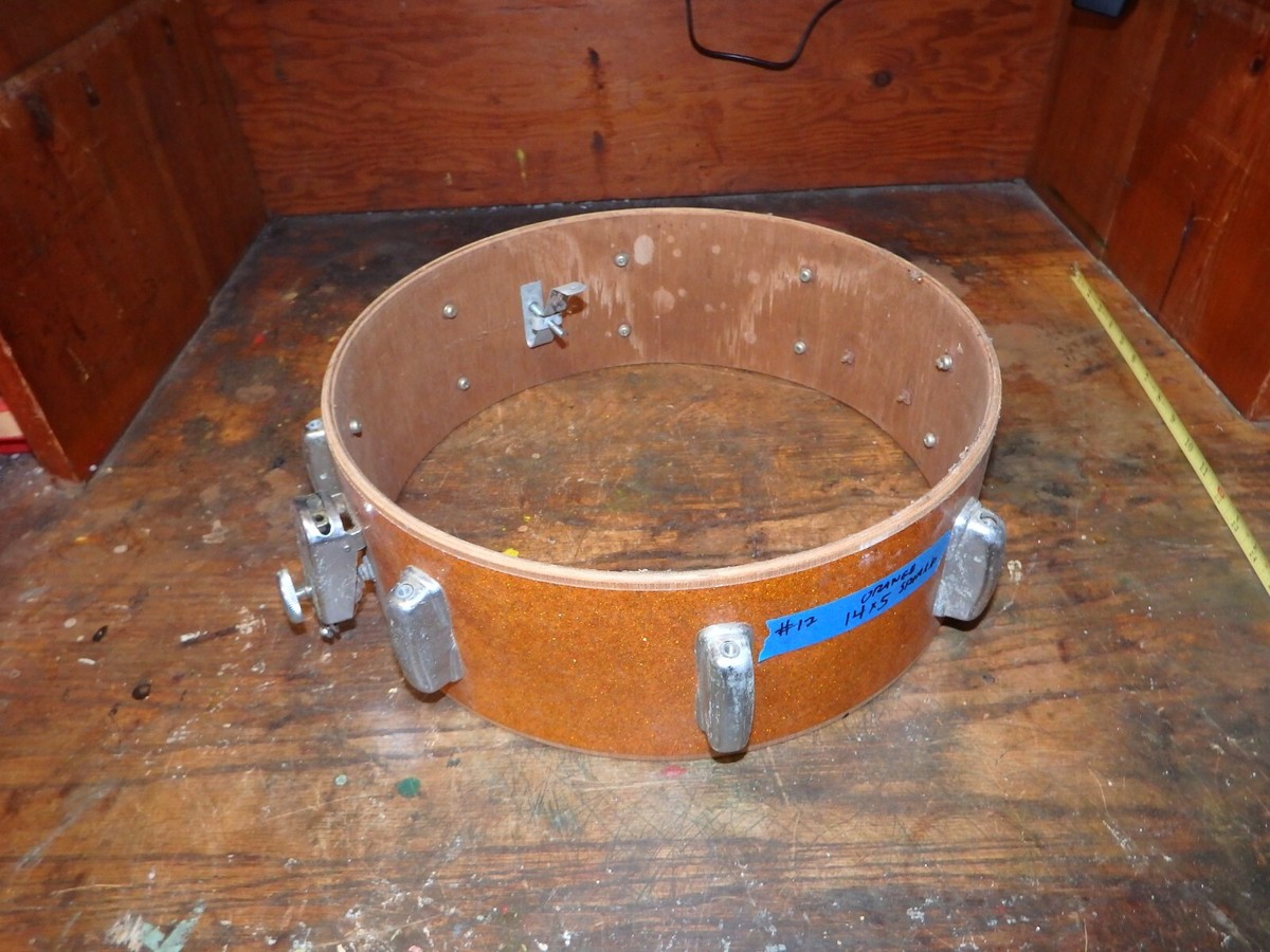 Kent vintage 1960s? Orange / Gold 14in.Snare Drum For parts | eBay