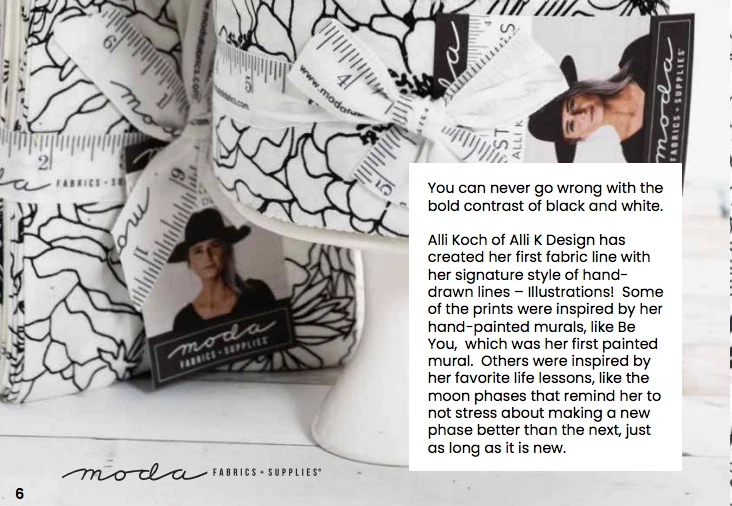 Moda ILLUSTRATIONS Alli K Designs LAYER CAKE 42 10" Squares Quilting Fabric Blac - Image 3 of 4