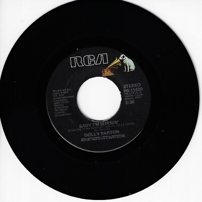 DOLLY PARTON BABY I'M BURNIN'/I REALLY GOT THE FEELING USED 7'' 45RPM NEAR MINT