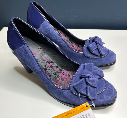 HUSH PUPPIES Purple Shoes Suede Ladies Court Anabell Scotchguard UK Size 6.5 NEW - Picture 3 of 12